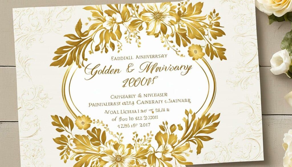 Einladungsetikette Goldene Hochzeit