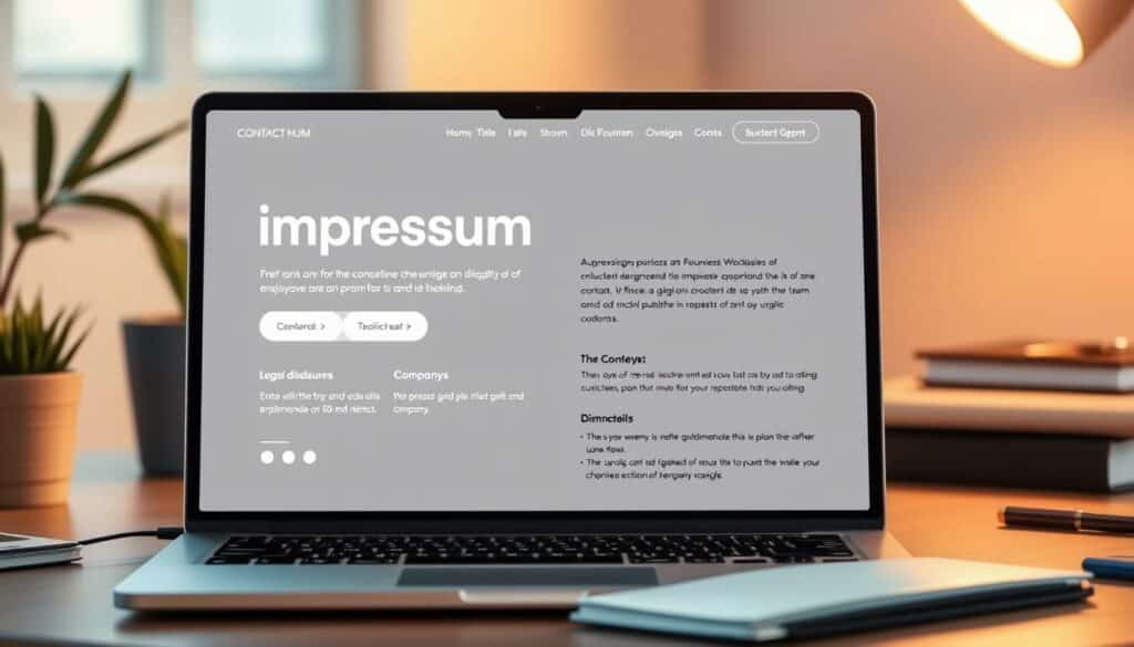 Impressum für Webseite Word Vorlage