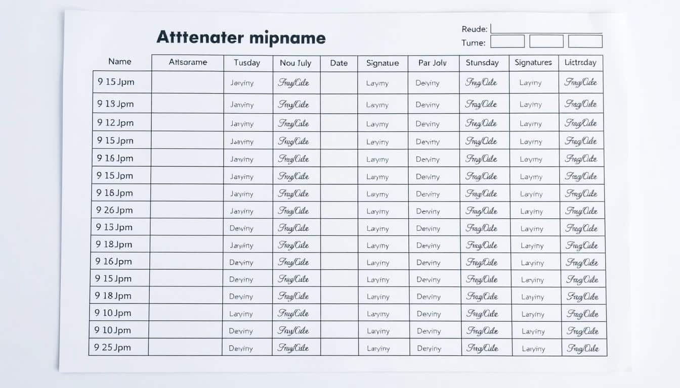 Präsenzliste Word Vorlage