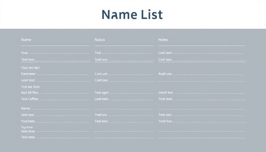 Namensliste Word Vorlage hier kostenlos downloaden