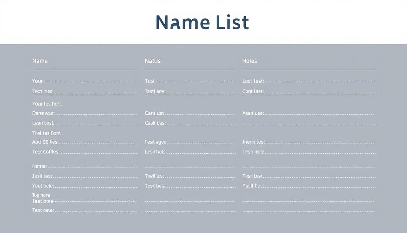 Namensliste Word Vorlage hier kostenlos downloaden