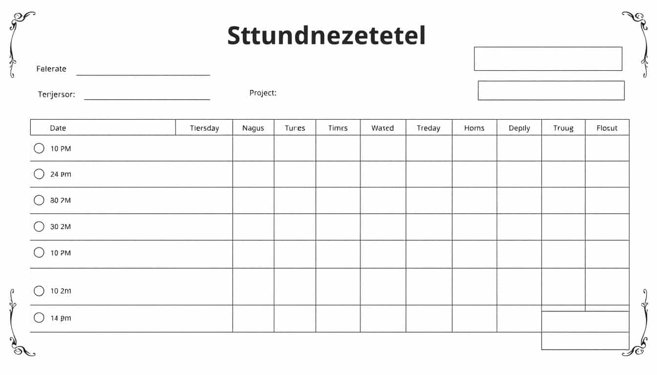 Stundenzettel Word Vorlage hier kostenlos downloaden