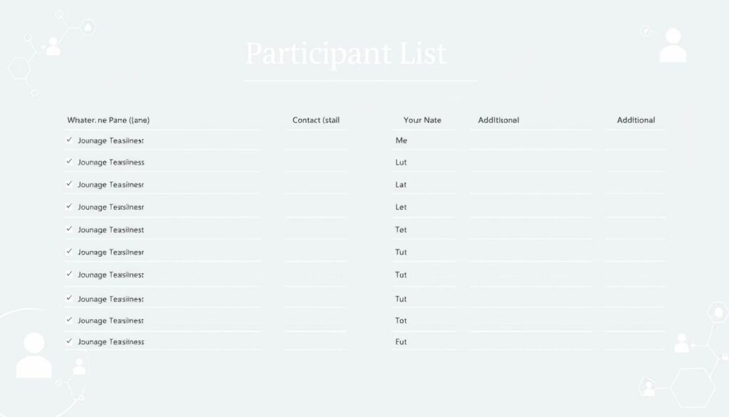 Teilnehmerliste Word Vorlage hier kostenlos downloaden