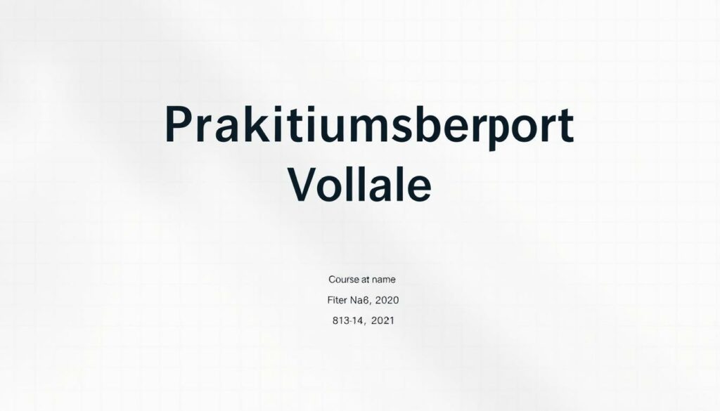 Deckblatt Praktikumsbericht Word Vorlage hier kostenlos downloaden