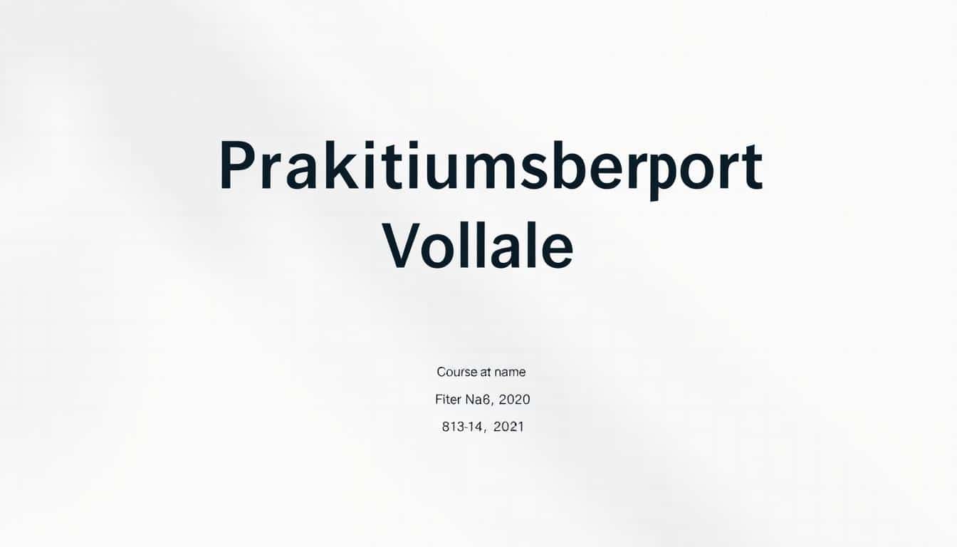 Deckblatt Praktikumsbericht Word Vorlage hier kostenlos downloaden