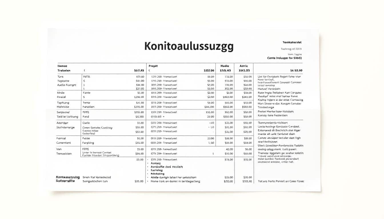 Kontoauszug Word Vorlage hier kostenlos downloaden