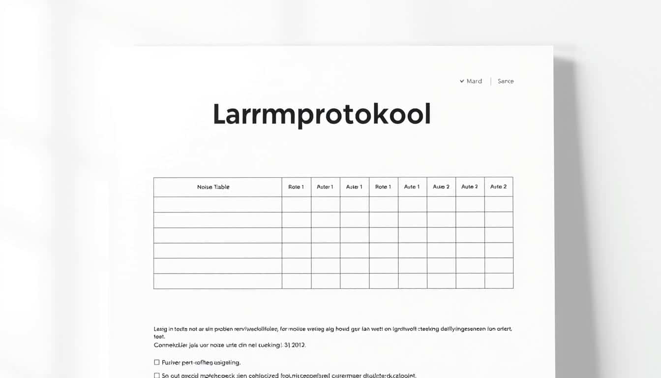 Lärmprotokoll Word Vorlage hier kostenlos downloaden