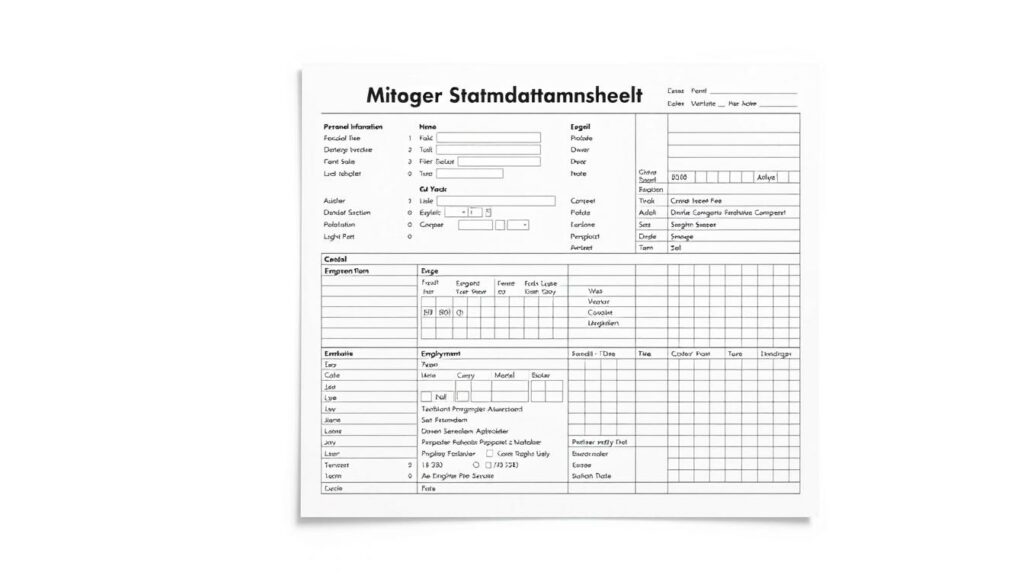 Mitarbeiter Stammdatenblatt Word Vorlage hier kostenlos downloaden