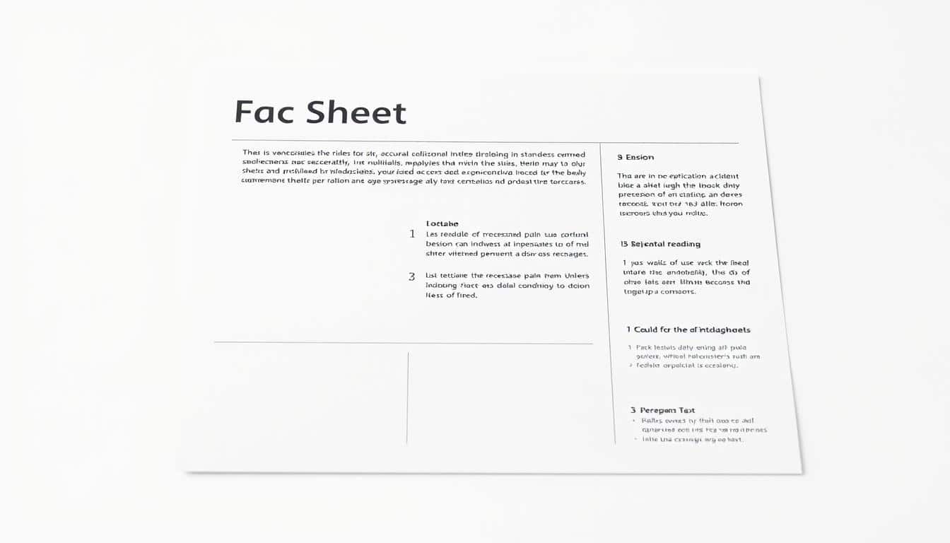 Fact Sheet Word Vorlage hier kostenlos downloaden